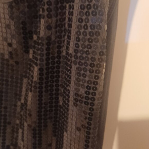 Denim 24/7 Black Sequin Stretchy Tank Top Large - Picture 3 of 4